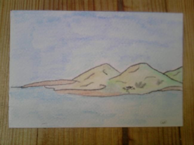 Drawing titled "paysage" by Victor Kuchto, Original Artwork