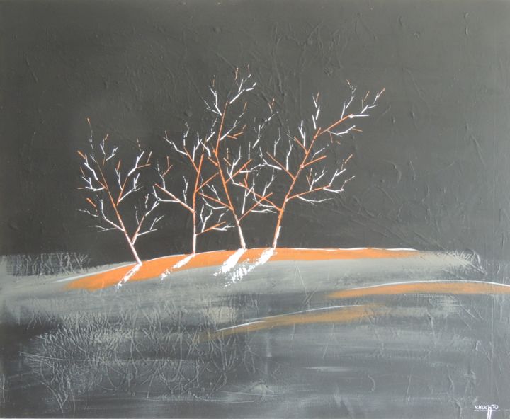 Painting titled "Orange" by Victor Kuchto, Original Artwork, Acrylic
