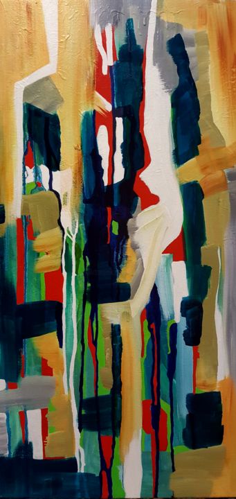 Painting titled "Textured Abstract T…" by Vickie Martin, Original Art, Acrylic