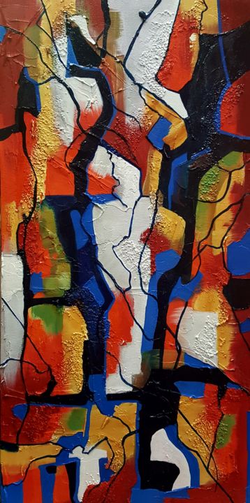 Painting titled "Textured Abstract T…" by Vickie Martin, Original Art, Acrylic