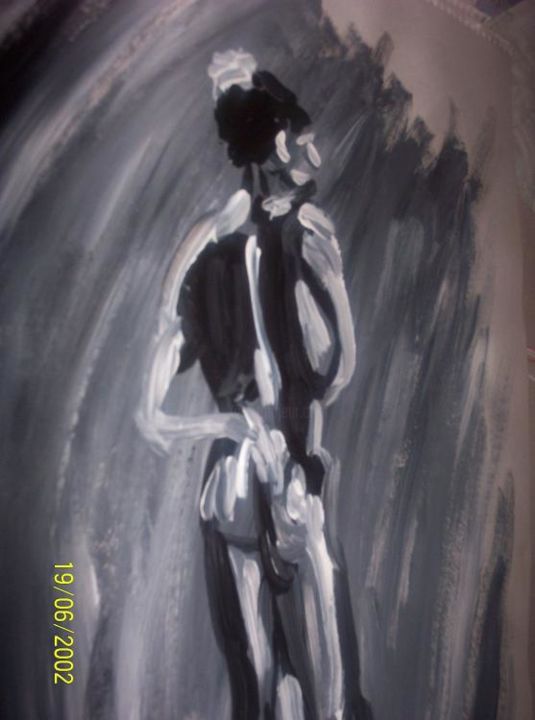 Schilderij getiteld "nude_standing_ink_o…" door Vickie Stone, Origineel Kunstwerk