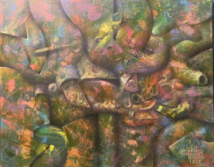 Painting titled "Sin título" by Víctor Castillo, Original Art, Acrylic