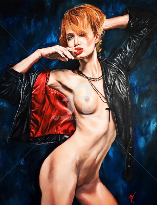 Painting titled "Gabi und KITKATCLUB…" by Victor Fomyn, Original Artwork, Oil