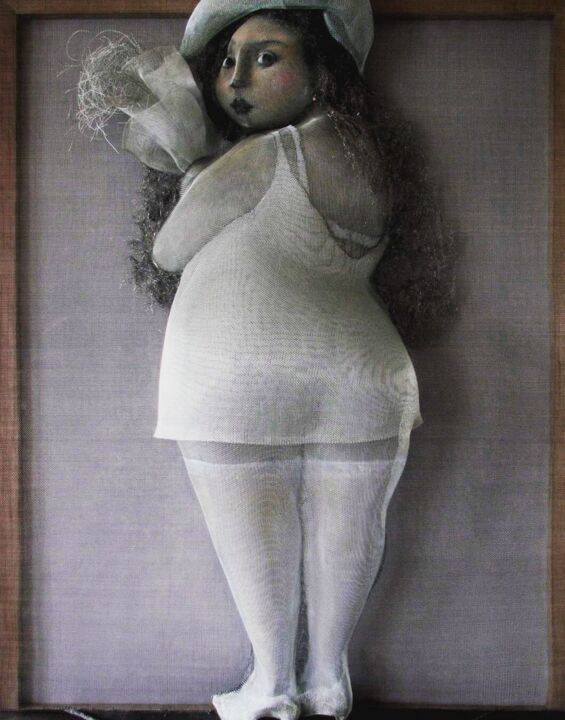 Картина под названием "Pretty L." - Victor Grigoryan, Подлинное произведение искусства, проволочный