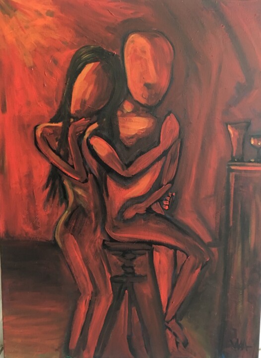 Painting titled "Toi et moi" by Victor Marchand, Original Artwork, Acrylic