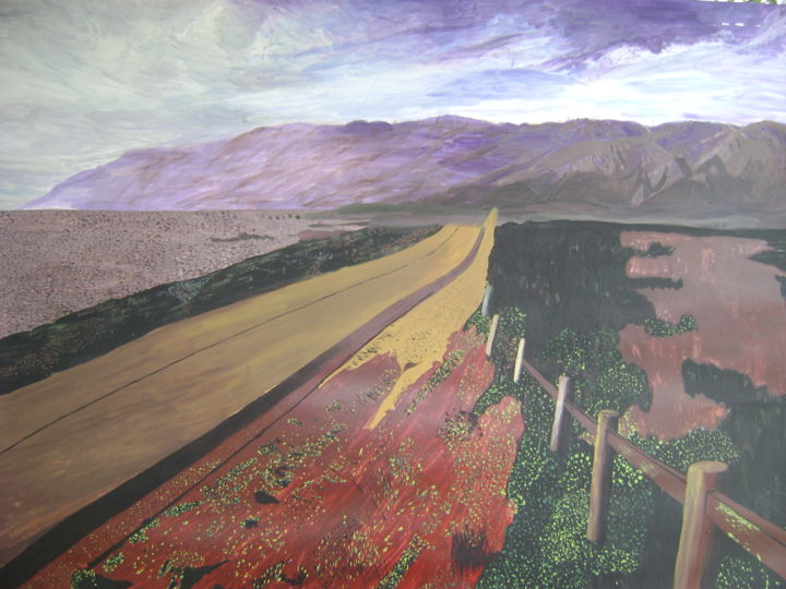 Painting titled "The lonely road to…" by Victor Matthew Ablorh, Original Artwork