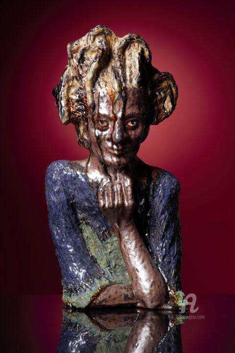 Sculpture intitulée "Jean Michel Basquiat" par Victor Prodanchuk, Œuvre d'art originale, Glace