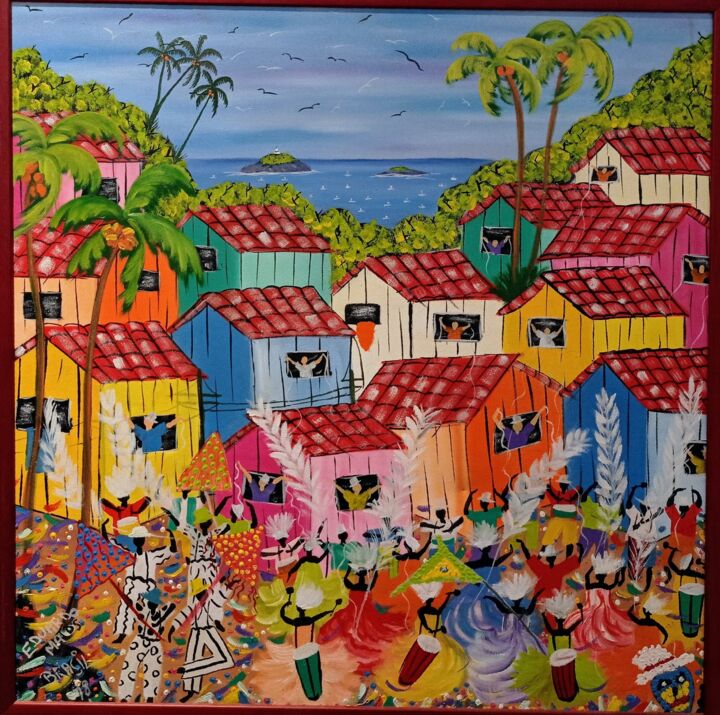 Painting titled "FAVELAS DO RIO" by Victor Solé, Original Artwork, Oil