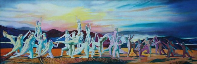 Pittura intitolato "Ritual Dances. 1997…" da Victor Sydorenko, Opera d'arte originale