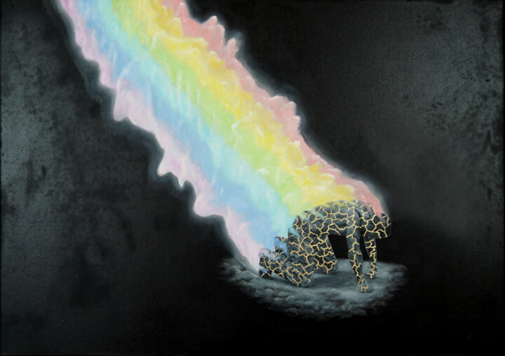 Картина под названием "Peace/Piece - Maker" - Victor Tampei, Подлинное произведение искусства, Масло