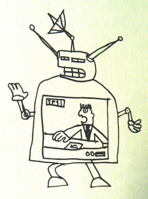 Drawing titled "Robot scoop" by Les Robots De Victor Antony-Thouret, Original Artwork