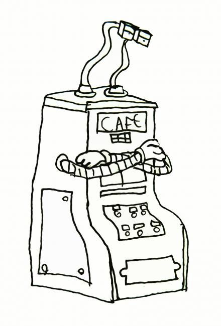 Disegno intitolato "Robat Caisse" da Les Robots De Victor Antony-Thouret, Opera d'arte originale
