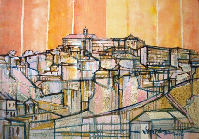 Painting titled "Coimbra2008 - Senti…" by Victor Manuel Martins Costa, Original Artwork