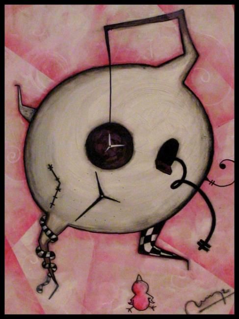 Painting titled "El estúpido reloj d…" by Buga, Original Art,