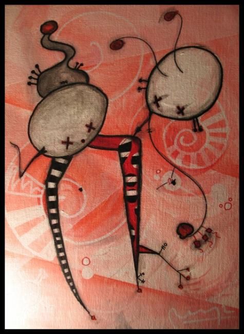 Painting titled "Los engendros conve…" by Buga, Original Art,
