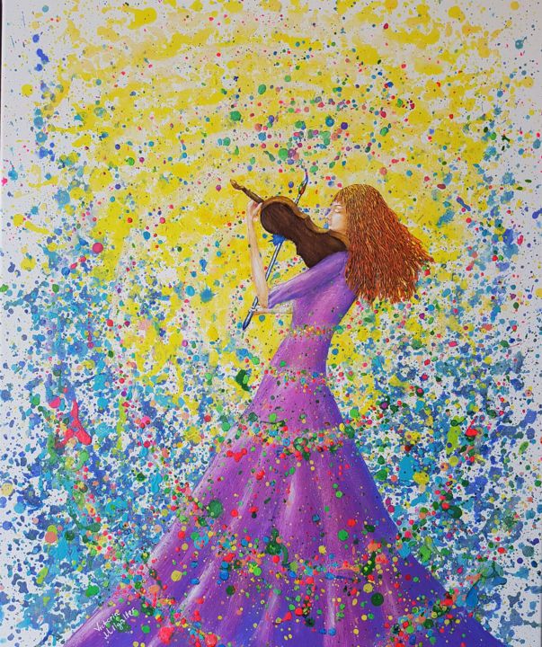 Painting titled "CONCERTO OF THE LIG…" by Victoria Milgalter, Original Artwork, Acrylic
