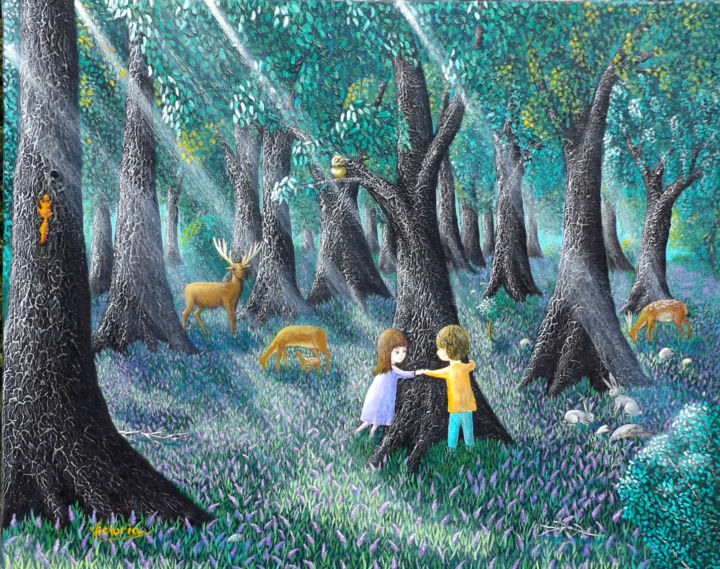 "FOREST" başlıklı Tablo Victoria Milgalter tarafından, Orijinal sanat, Akrilik