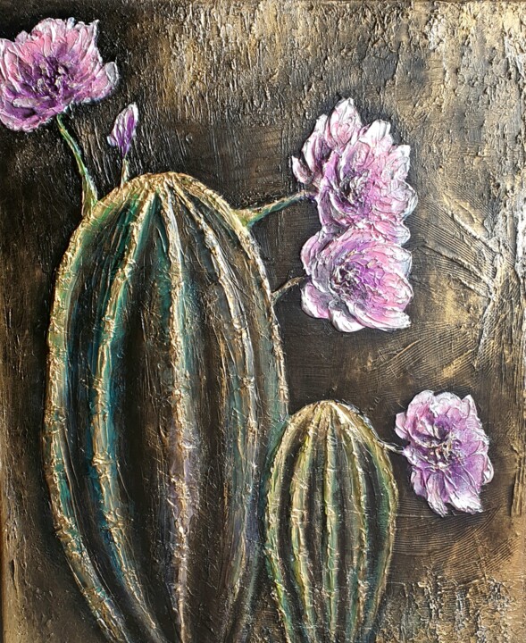Painting titled "Cactus." by Victoria Beko, Original Artwork, Acrylic