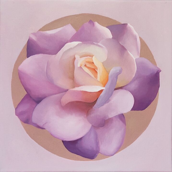Peinture intitulée "Circle rose" par Victoria Duba, Œuvre d'art originale, Huile