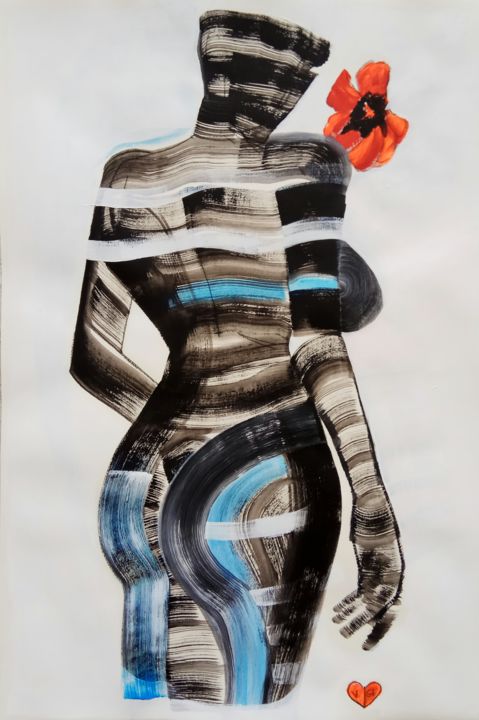 Drawing titled "Into the heart of t…" by Victoria Golovina, Original Art, Acrylic