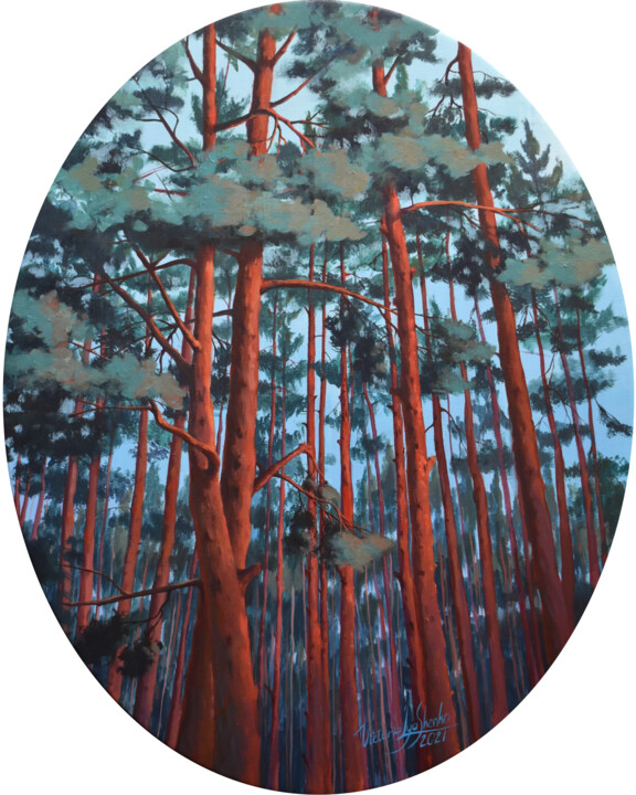 Peinture intitulée "Pinery" par Victoria Lyashenko, Œuvre d'art originale, Acrylique Monté sur Châssis en bois