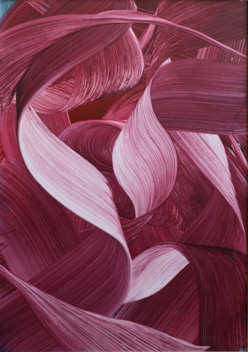 Painting titled "Flow Rosso" by Victoria Román, Original Artwork, Acrylic