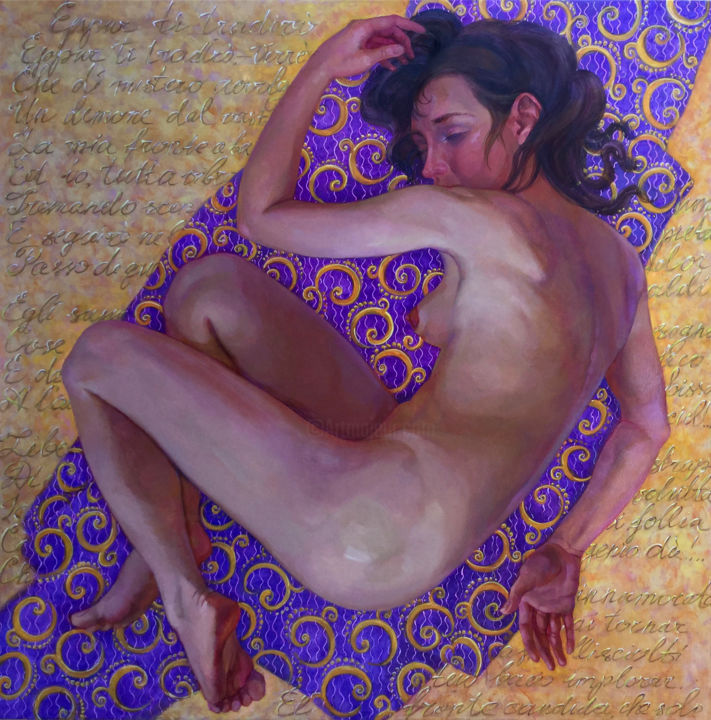 Peinture intitulée "Sleeping II" par Victoria Udalova, Œuvre d'art originale, Huile