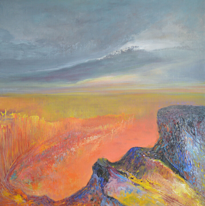 Malerei mit dem Titel "Autumn landscape" von Viktorija Rutskaja, Original-Kunstwerk, Acryl