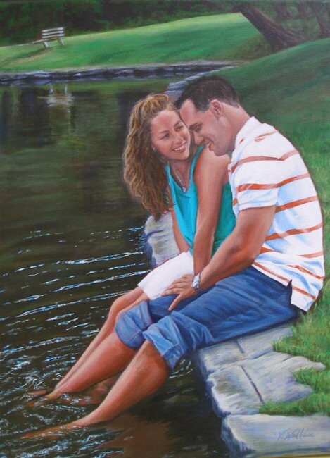 Painting titled "Commissioned Portra…" by Victoria Wallace, Original Artwork