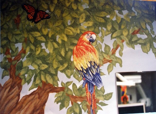 Painting titled "Avian Scene" by Victoria Wallace, Original Artwork