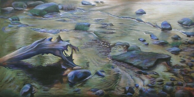 Peinture intitulée "Jackson Creek" par Victoria Wallace, Œuvre d'art originale, Acrylique