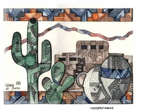 Dibujo titulada "Southwestern" por Artori, Obra de arte original, Tinta