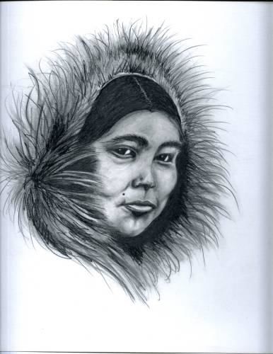 Disegno intitolato "Eskimo Woman" da Artori, Opera d'arte originale, Matita