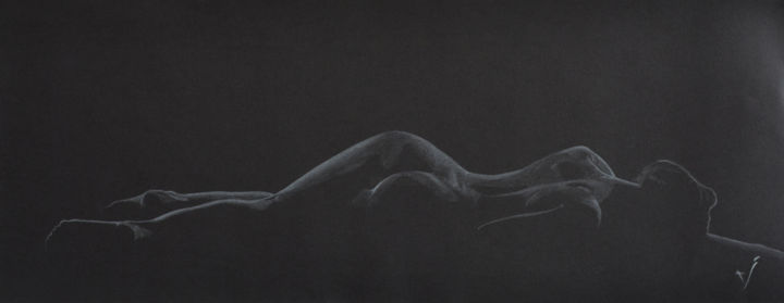 Drawing titled "Lovers Sleep" by Victor Pavelescu, Original Artwork, Pencil