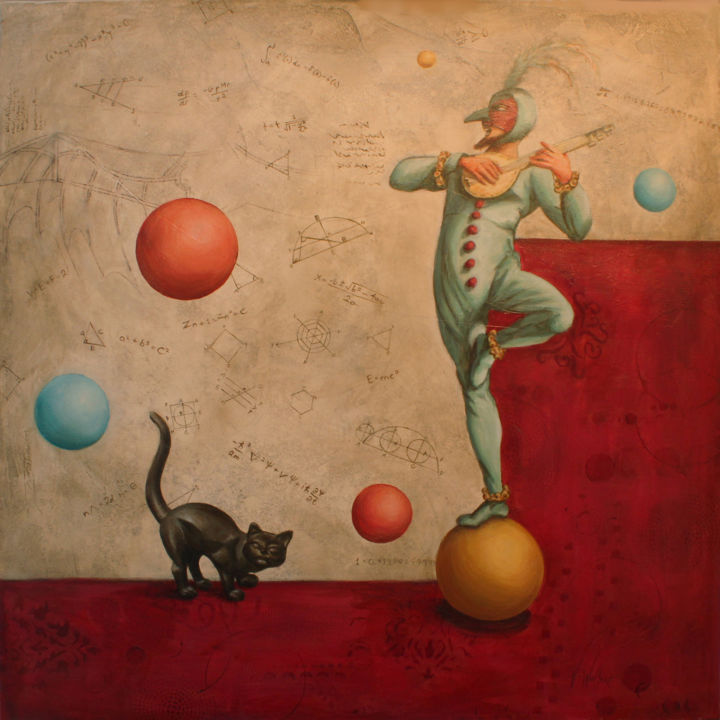 Painting titled "Scaramouche" by Victoria Wallace, Original Art, Acrylic