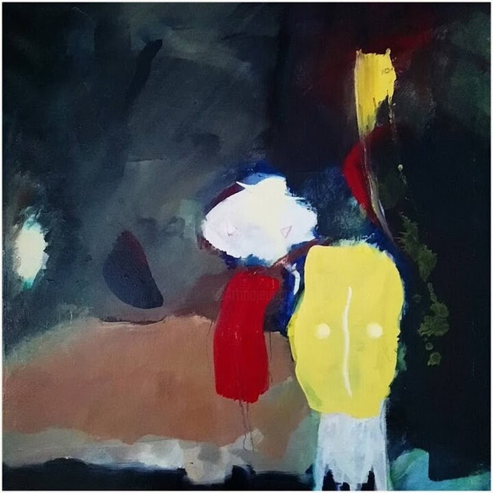 제목이 "Un bon petit diable"인 미술작품 Victorine Follana로, 원작, 기름 나무 들것 프레임에 장착됨