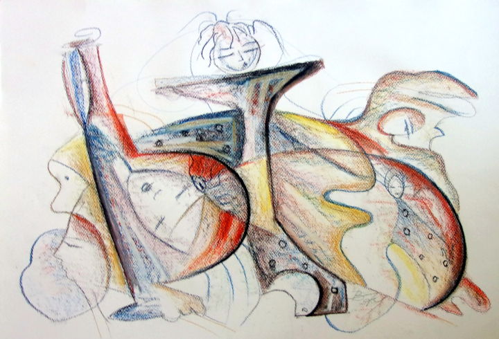 Drawing titled "" Fantasy "" by Victoriya A. Georgieva, Original Artwork, Pastel