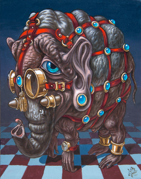 Pintura titulada "Magical Many-Eyed E…" por Victor Molev, Obra de arte original, Oleo