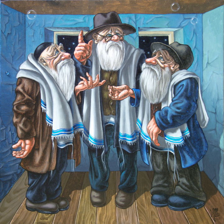 Painting titled "Rebbe, what is impr…" by Victor Molev, Original Artwork, Oil