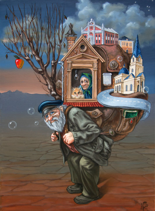 Pintura titulada "Omnia mea mecum por…" por Victor Molev, Obra de arte original, Oleo Montado en Bastidor de camilla de made…