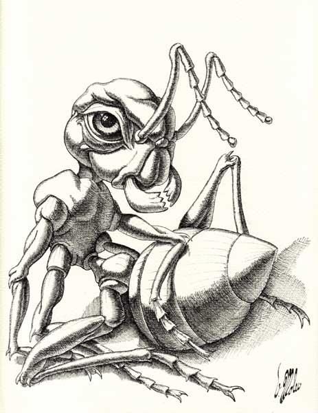 Drawing titled "The Ant" by Victor Molev, Original Artwork, Other