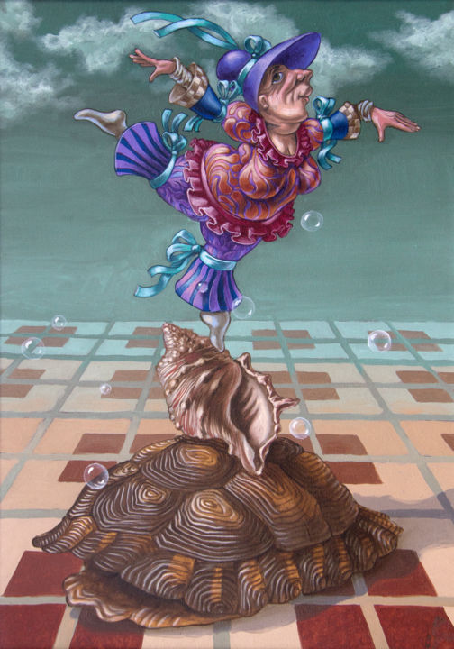 Pittura intitolato "Female Equilibrium" da Victor Molev, Opera d'arte originale, Olio