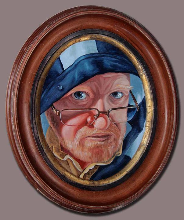 「The old gnome.Selfie」というタイトルの絵画 Victor Molevによって, オリジナルのアートワーク, オイル