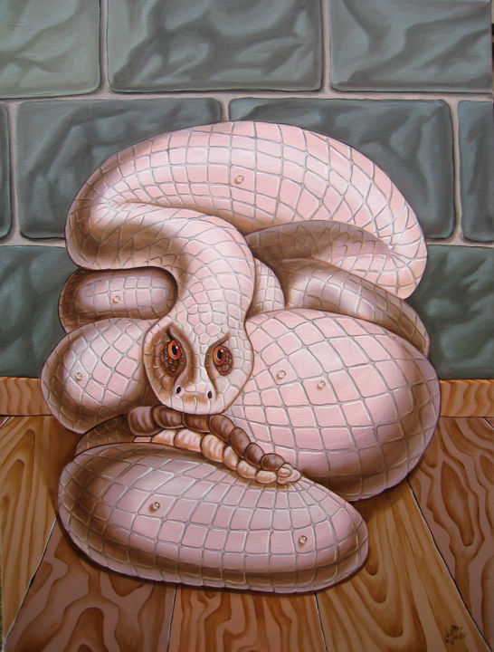 Peinture intitulée "Snake" par Victor Molev, Œuvre d'art originale, Huile