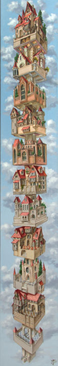 Pintura titulada "Air castle 3" por Victor Molev, Obra de arte original, Oleo