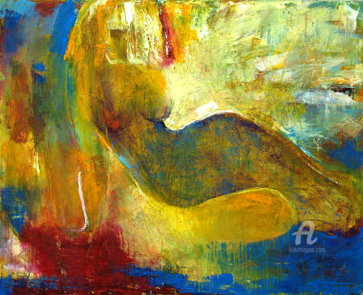 Pintura intitulada "Untitled Akt Nude 0…" por Victor Rubanskiy, Obras de arte originais, Óleo