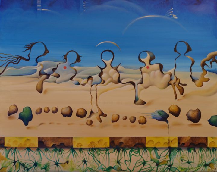 绘画 标题为“Camel's Song - Песн…” 由Victor X, 原创艺术品, 油