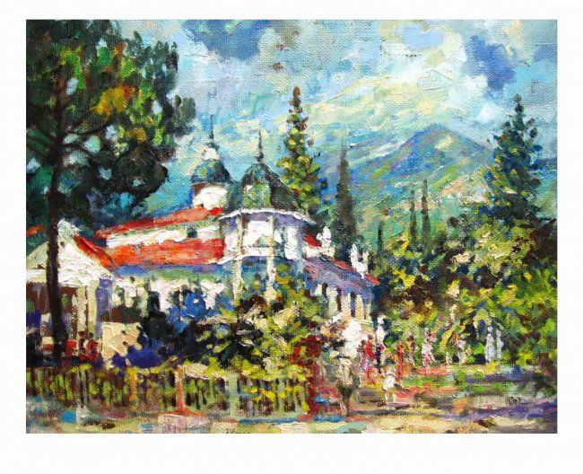 Painting titled "Crimea. Jalta." by Viktor Zakrynycny, Original Artwork, Oil