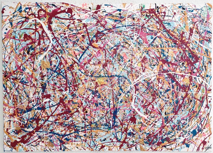 Pintura titulada "Chaos and colors -…" por Vid Vender, Obra de arte original, Acrílico Montado en Bastidor de camilla de mad…