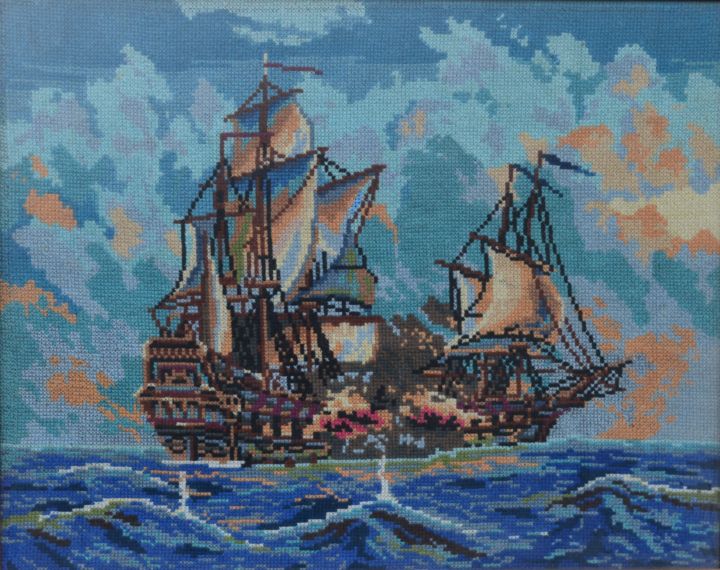 Artcraft titled "degantis laivas | b…" by Vida P, Original Artwork